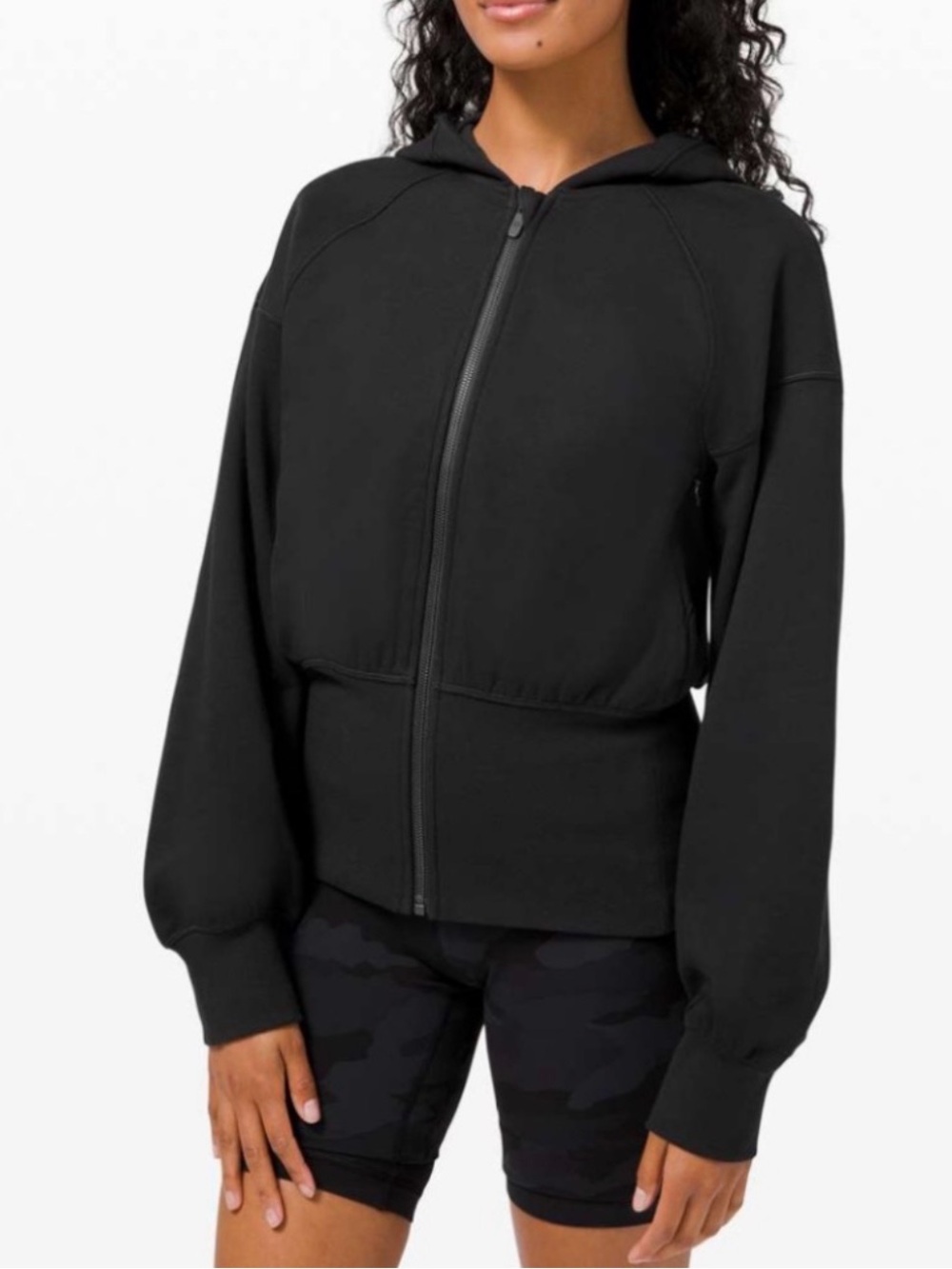 Lululemon Hugged-Waist Cotton
Zip Hoodie in Black